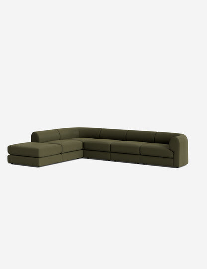 Sergio Modular Corner Sectional Sofa With Ottoman