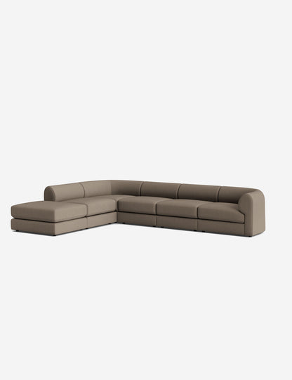Sergio Modular Corner Sectional Sofa With Ottoman
