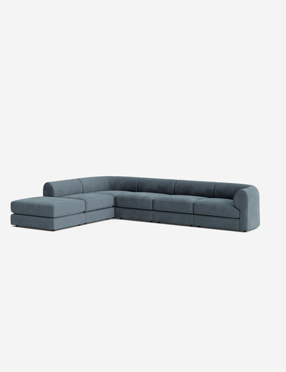 Sergio Modular Corner Sectional Sofa With Ottoman