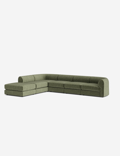 Sergio Modular Corner Sectional Sofa With Ottoman