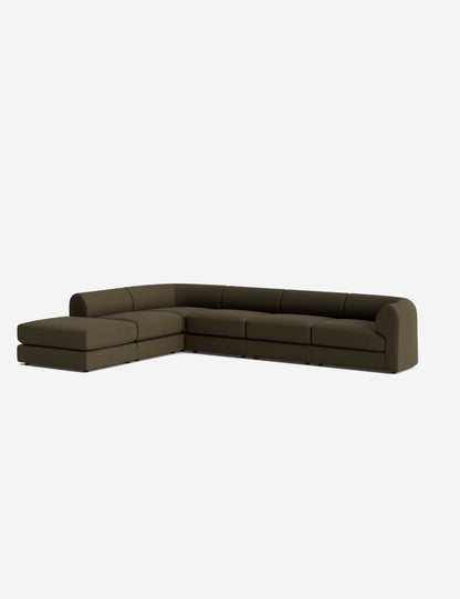 Sergio Modular Corner Sectional Sofa With Ottoman