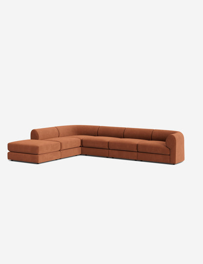 Sergio Modular Corner Sectional Sofa With Ottoman