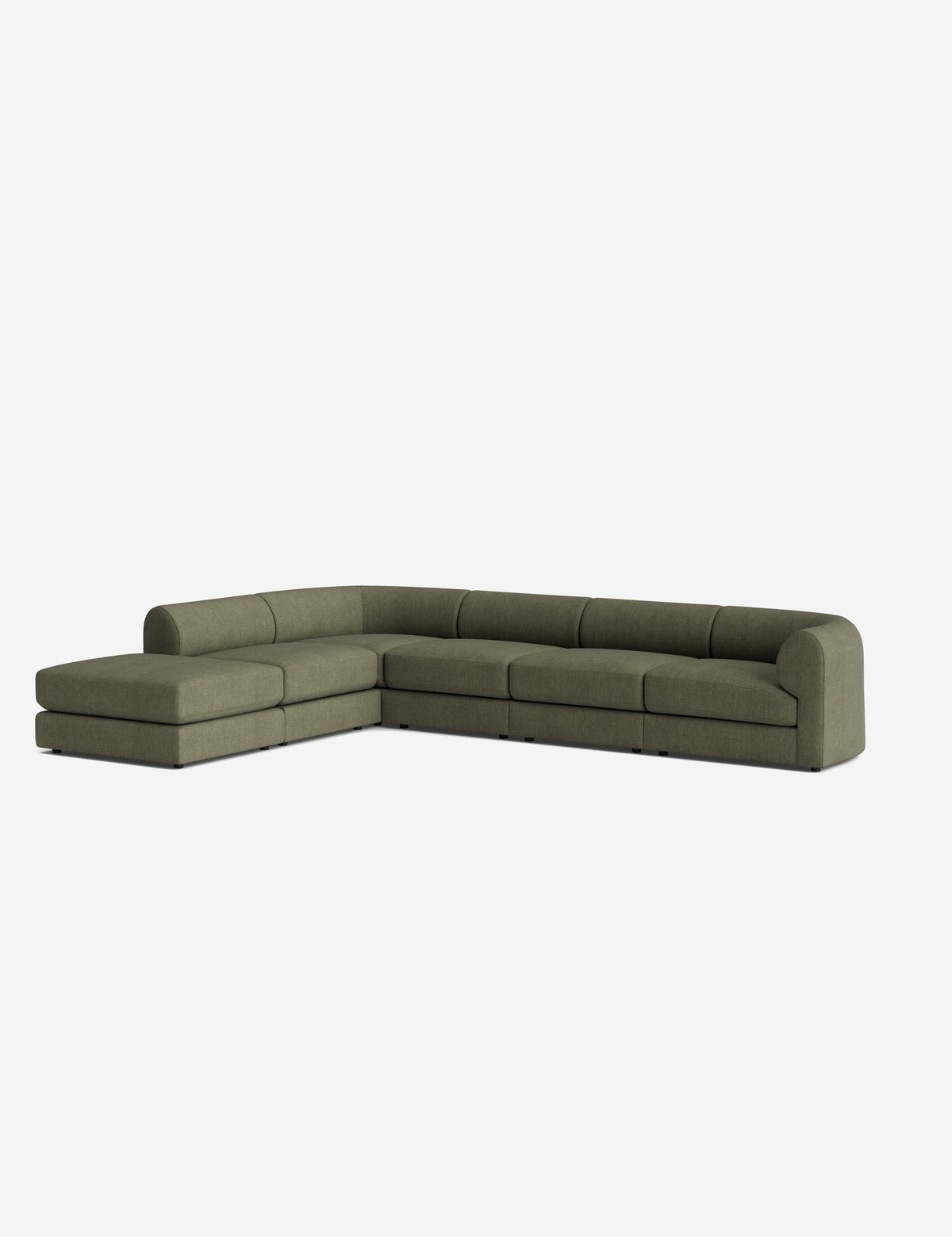 Sergio Modular Corner Sectional Sofa With Ottoman