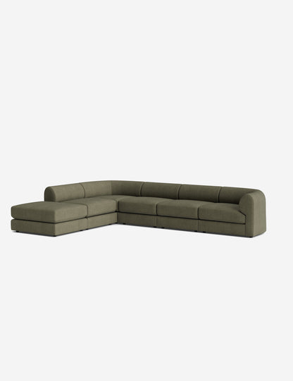 Sergio Modular Corner Sectional Sofa With Ottoman