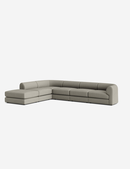 Sergio Modular Corner Sectional Sofa With Ottoman