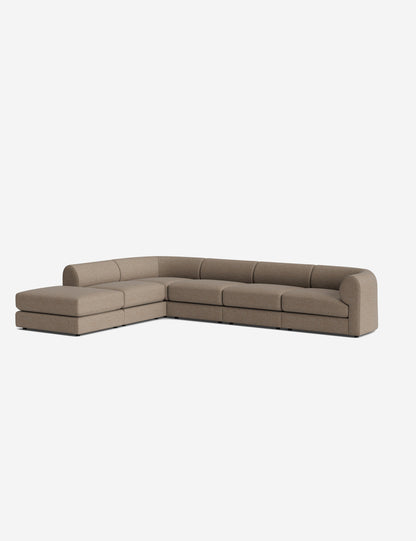Sergio Modular Corner Sectional Sofa With Ottoman
