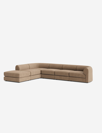 Sergio Modular Corner Sectional Sofa With Ottoman
