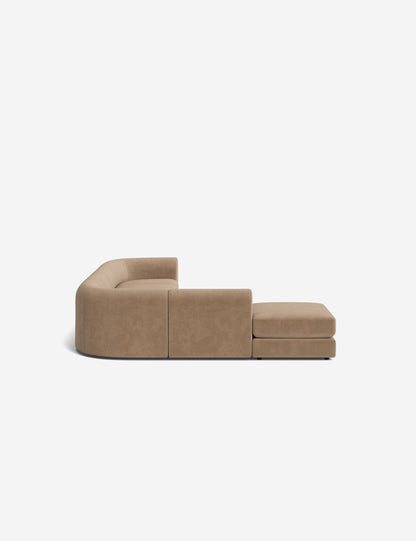Sergio Modular Corner Sectional Sofa With Ottoman