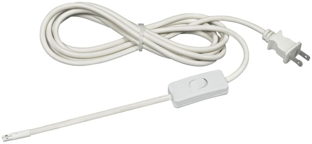 10 Foot Power Cord - For Thread LED Products with In-Line Switch - White Finish