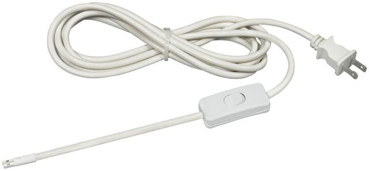 10 Foot Power Cord - For Thread LED Products with In-Line Switch - White Finish