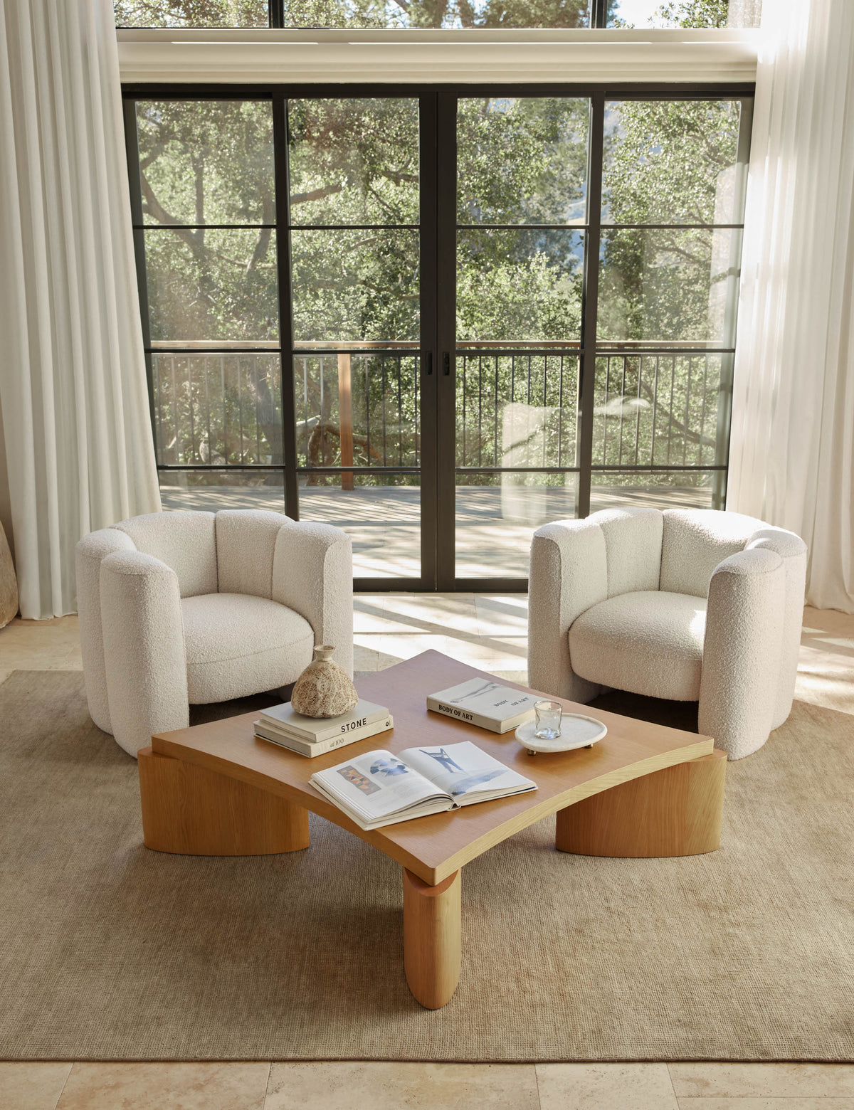 Open Box: Mila Accent Chair, Ivory Boucle by Eny Lee Parker