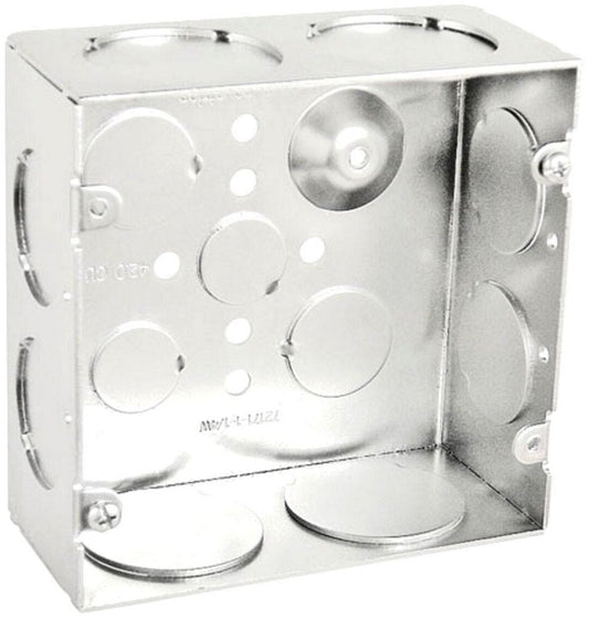 72171-1-1/4W - Welded Junction Box 2-1/8" Deep 1 & 1-1/4" KOs, 4-11/16", 25 Pak