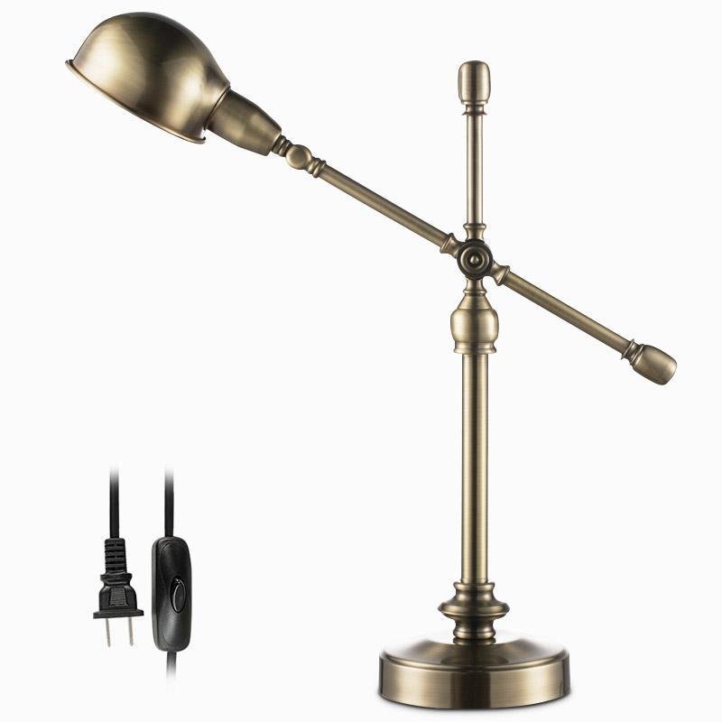 Vintage Metallic Dome Adjustable Desk Lamp with Flexible Arm for Study and Home Office