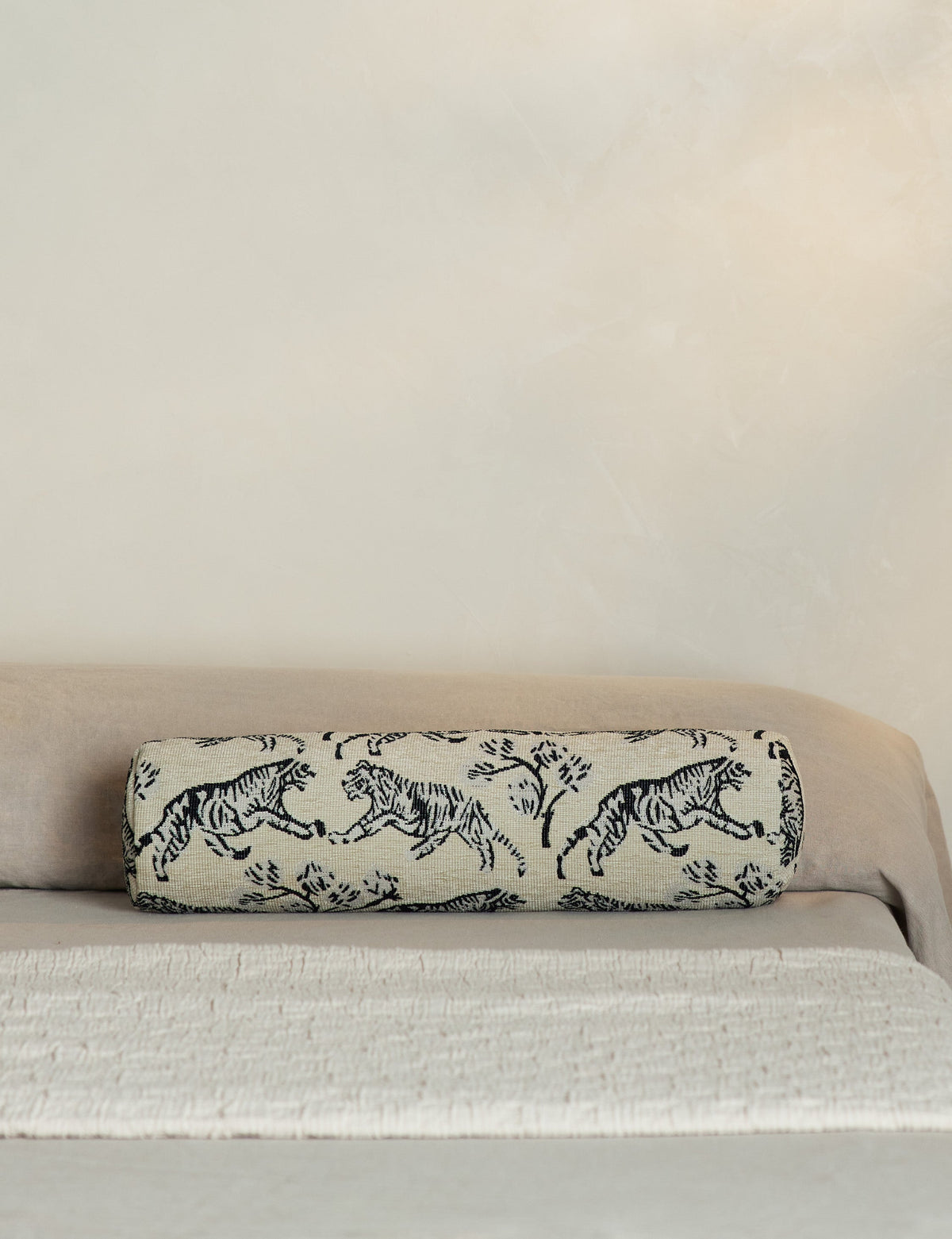 Tiger Jacquard Bolster Pillow by Sarah Sherman Samuel