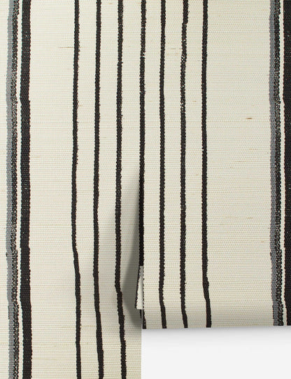 Two Tone Stripe Grasscloth Wallpaper By Nathan Turner