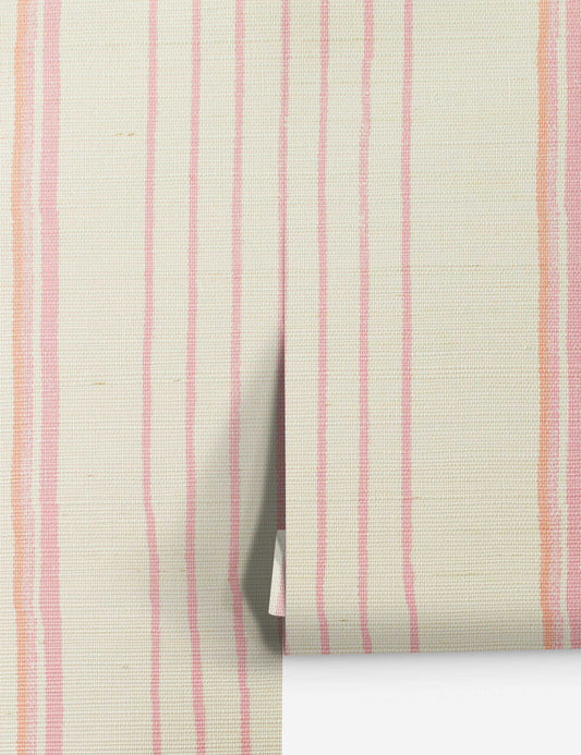 Two Tone Stripe Grasscloth Wallpaper By Nathan Turner