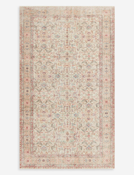 Vintage Turkish Hand-Knotted Wool Rug No. 289, 5'4" x 8'11"