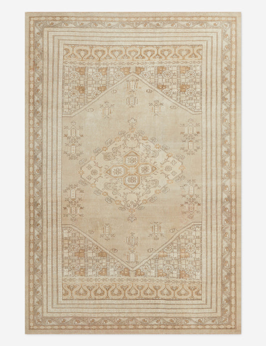 Vintage Turkish Hand-Knotted Wool Rug No. 318, 6'4" x 9'5"