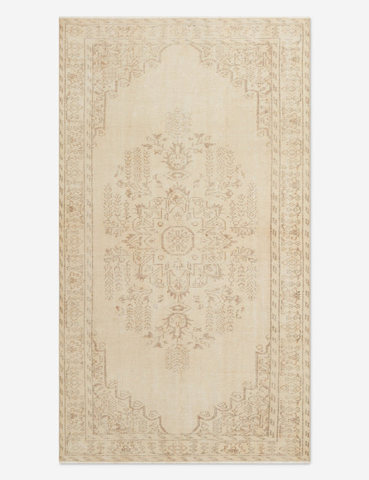 Vintage Turkish Hand-Knotted Wool Rug No. 327, 5'3" x 9'5"