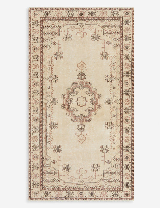 Vintage Turkish Hand-Knotted Wool Rug No. 294, 4'10" x 8'11"