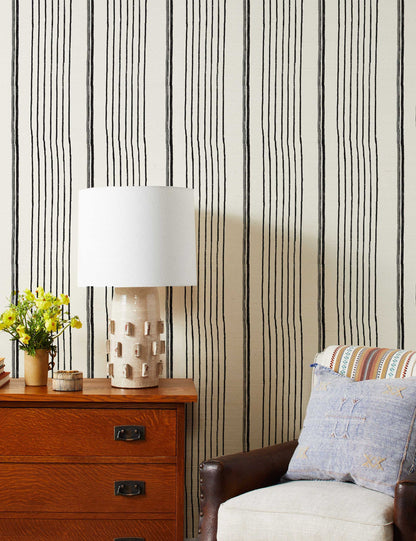 Two Tone Stripe Grasscloth Wallpaper By Nathan Turner
