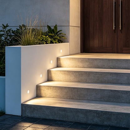 【4 PCS】Outdoor LED Step Lights Ring Waterproof Light