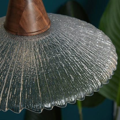 Wood Light Pendant Wabi Sabi Style Glass Pendant Light