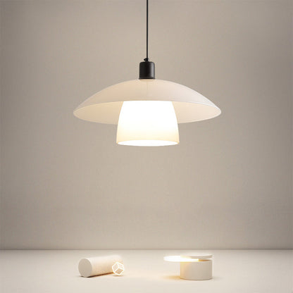 White Pendant Light Fixture Wabi Sabi Style Opal Glass Light