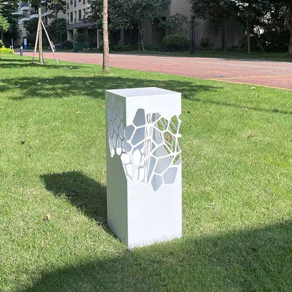 White Landscape Lights Outdoor Waterproof  Decorative Hollow Bollard Light