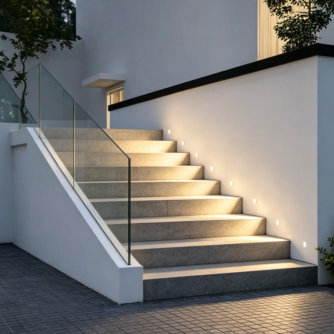 【4 PCS】Outdoor LED Step Lights Ring Waterproof Light