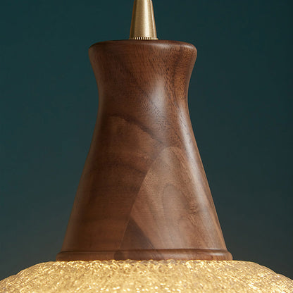 Wood Light Pendant Wabi Sabi Style Glass Pendant Light