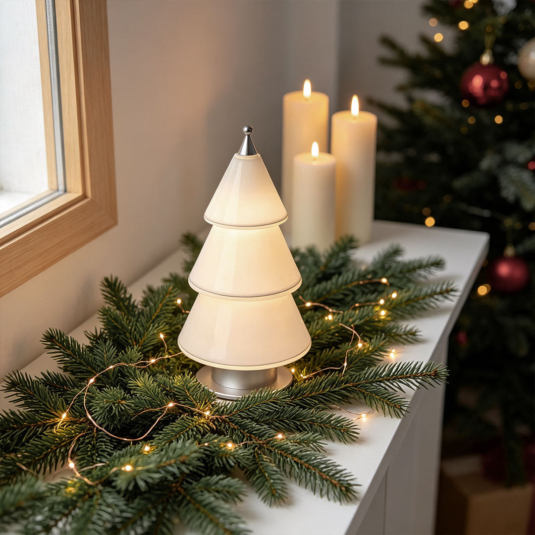 White Contemporary Table Lamp Cedar Christmas Tree Table Lamp