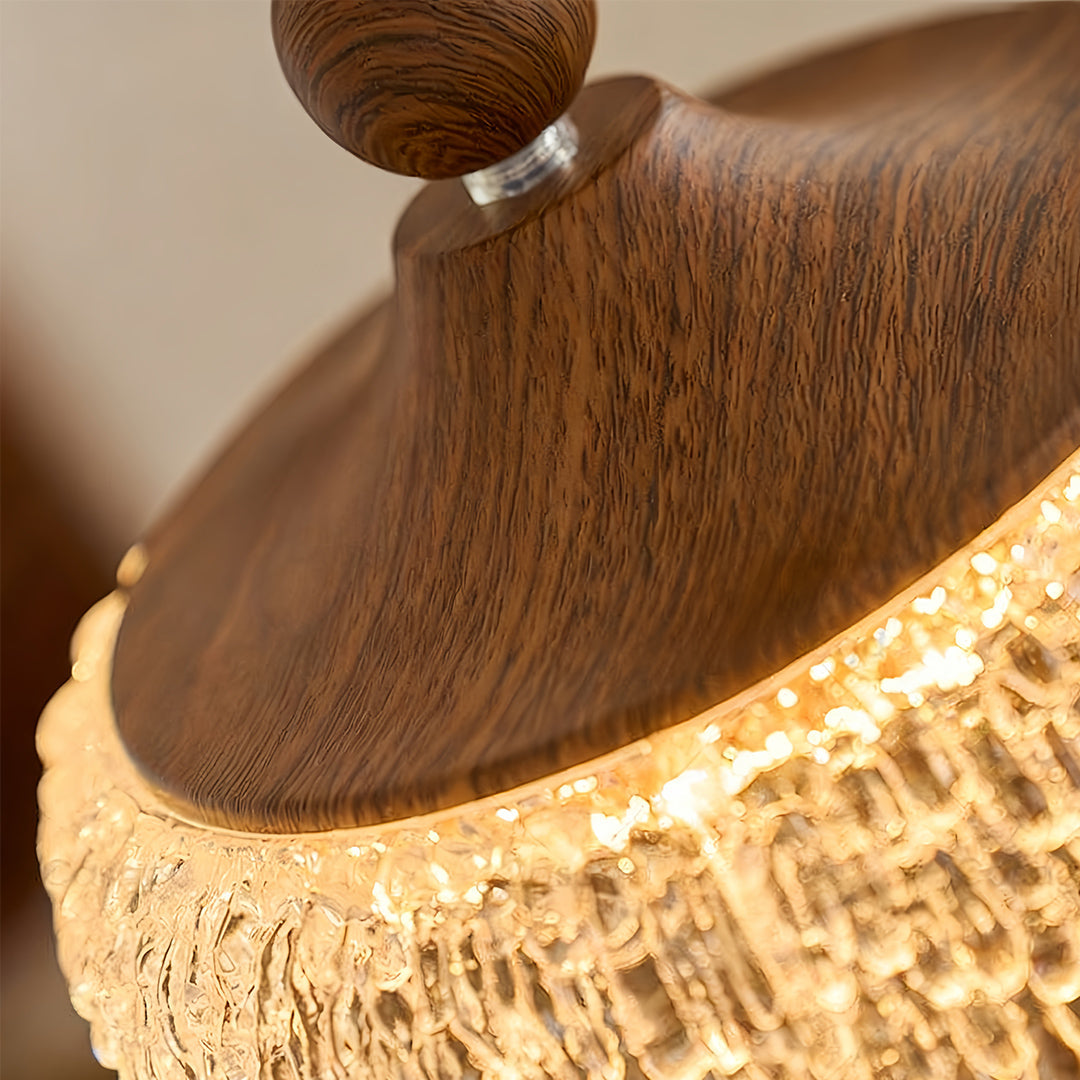 Water Drop Pendant Light Walnut Finish Iron Teardrop Ceiling Light