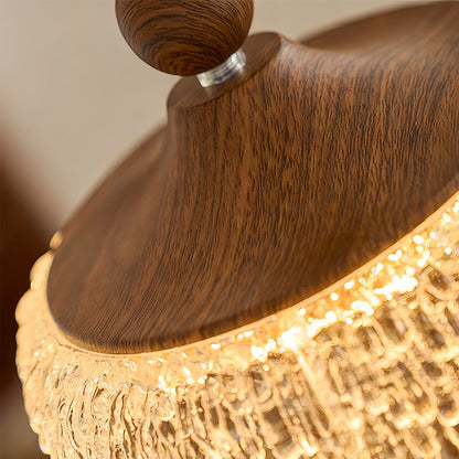 Water Drop Pendant Light Walnut Finish Iron Teardrop Ceiling Light