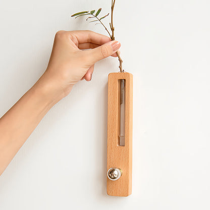 Wooden Wall Lights Minimalist with Glass Vase Wireless Magnetic Lamp