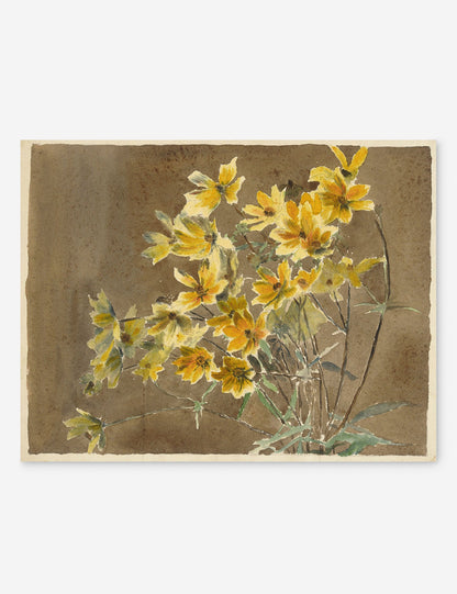 Yellow/Orange Flower with Border Print by Hannah Borger Overbeck