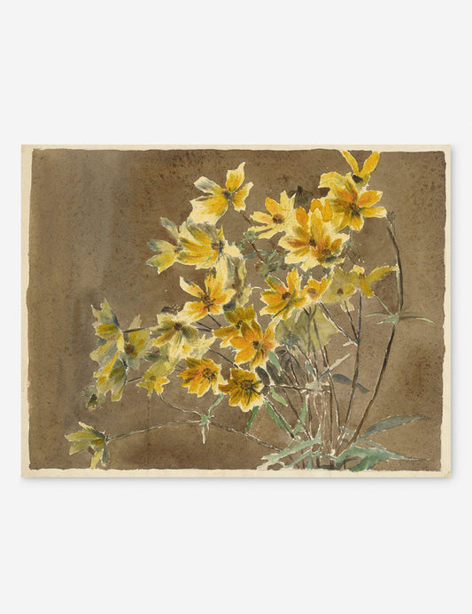 Yellow/Orange Flower with Border Print by Hannah Borger Overbeck