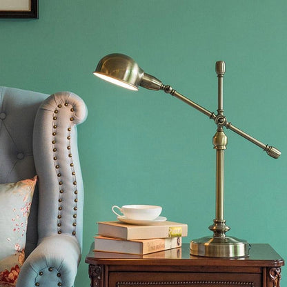 Vintage Metallic Dome Adjustable Desk Lamp with Flexible Arm for Study and Home Office