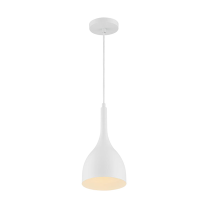 Bellcap - 1 Light Pendant with- Matte White Finish