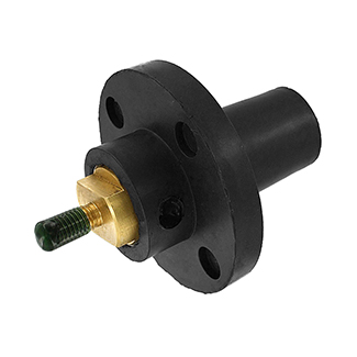 17 Series Female Panel Receptacle, Cam-Type, 90-Degree, Taper Nose, Threaded Stud, Industrial Grade, 250-750MCM, 690 Amp - BLACK