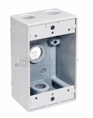 1/2" 4 Hole Single Gang Weatherproof Box