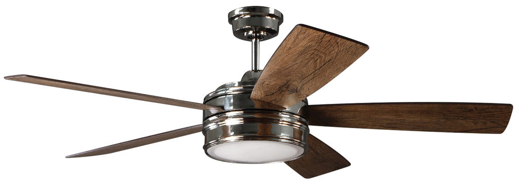 52" Braxton in Polished Nickel w/ Dark Cedar/Mesquite Blades