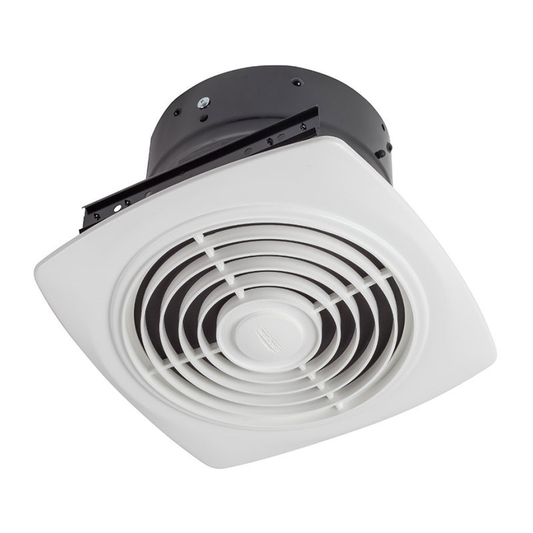 10" 350 CFM Vertical Discharge Fan, White Square Plastic Grille