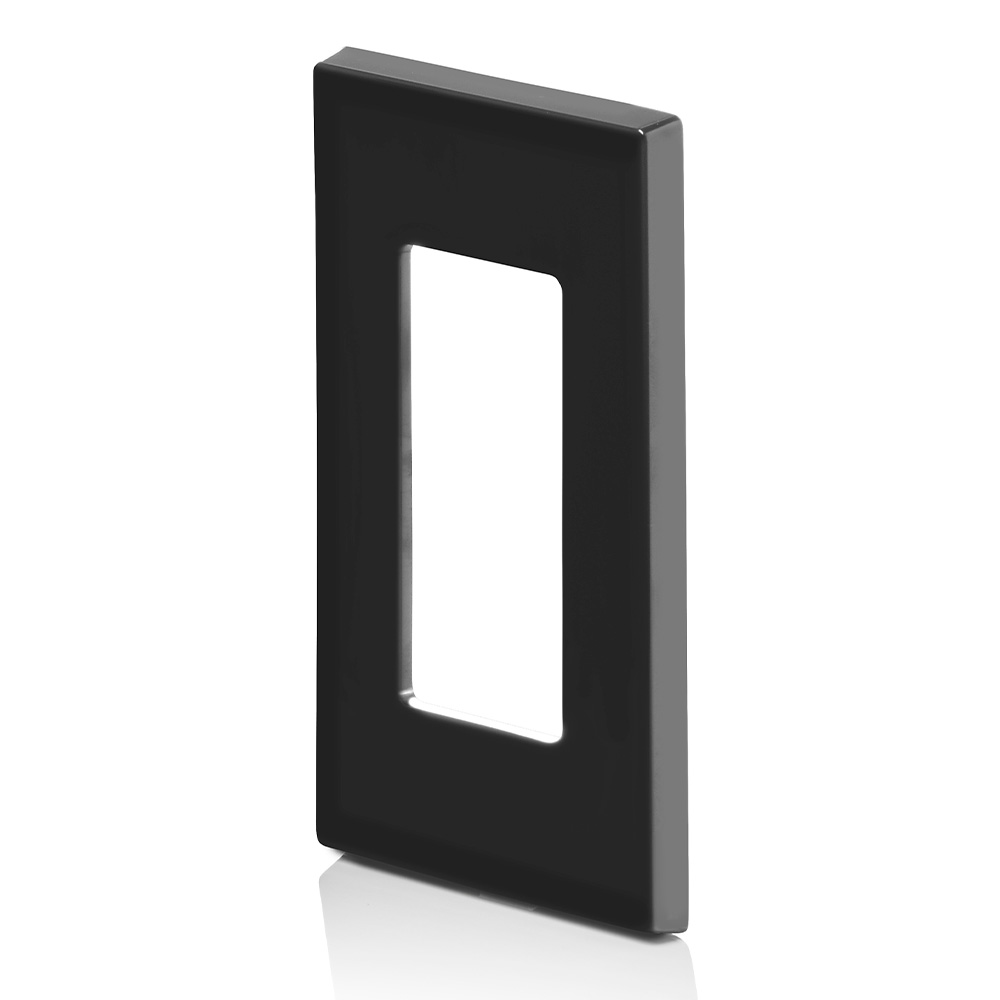 1-Gang Decora Plus Screwless Wallplate Polycarbonate, Black