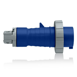 20 Amp, 250 Volt, 2P, 3W, North American-Rated Pin & Sleeve Plug, Industrial Grade, IP67, Watertight - BLUE