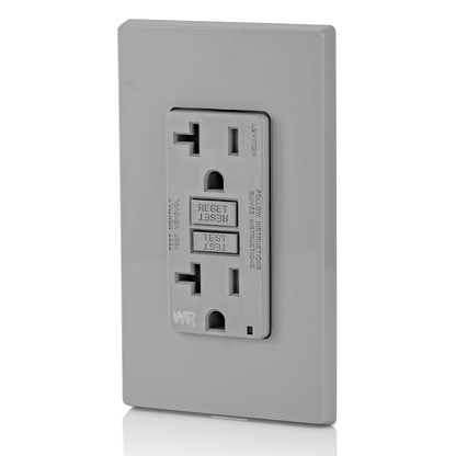 20 Amp GFCI Weather-Resistant Outlet, Self Test, Tamper-Resistant with LED Indicator Light