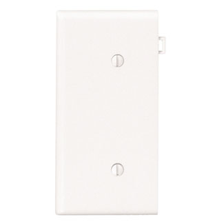 1-Gang Blank Wallplate, Sectional, Thermoplastic Nylon, White