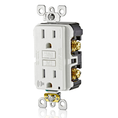 15 Amp, Self Test, Tamper-Resistant GFCI Outlet with Audible Alarm & LED Indicator Light
