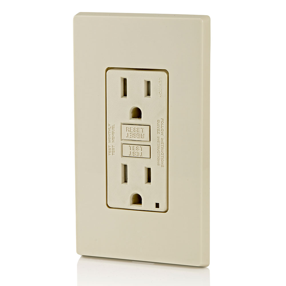 15 Amp, Self Test, Tamper-Resistant GFCI Outlet with LED Indicator Light