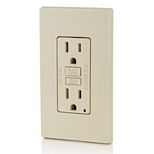 15 Amp, Self Test, Tamper-Resistant GFCI Outlet with LED Indicator Light